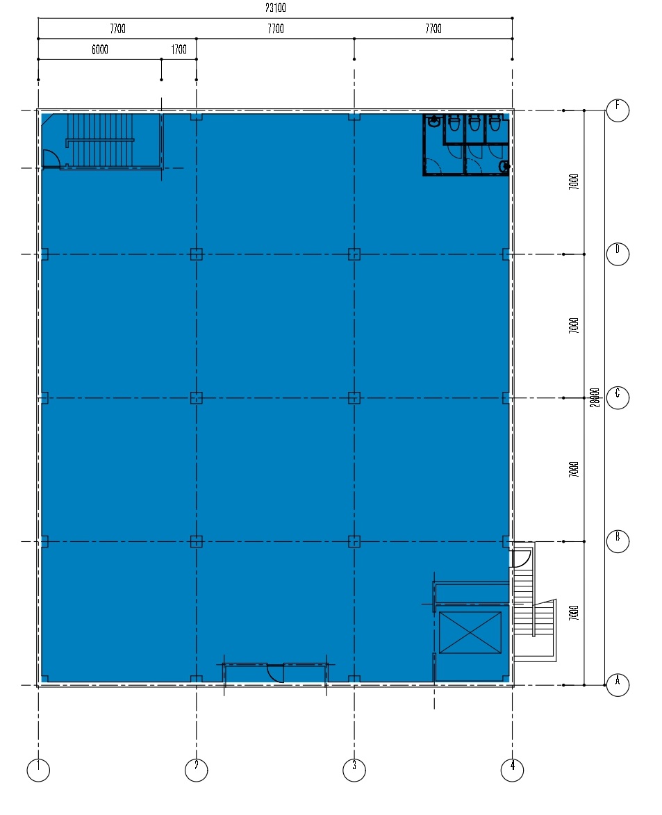 福岡第4倉庫のB棟2・4階平面図