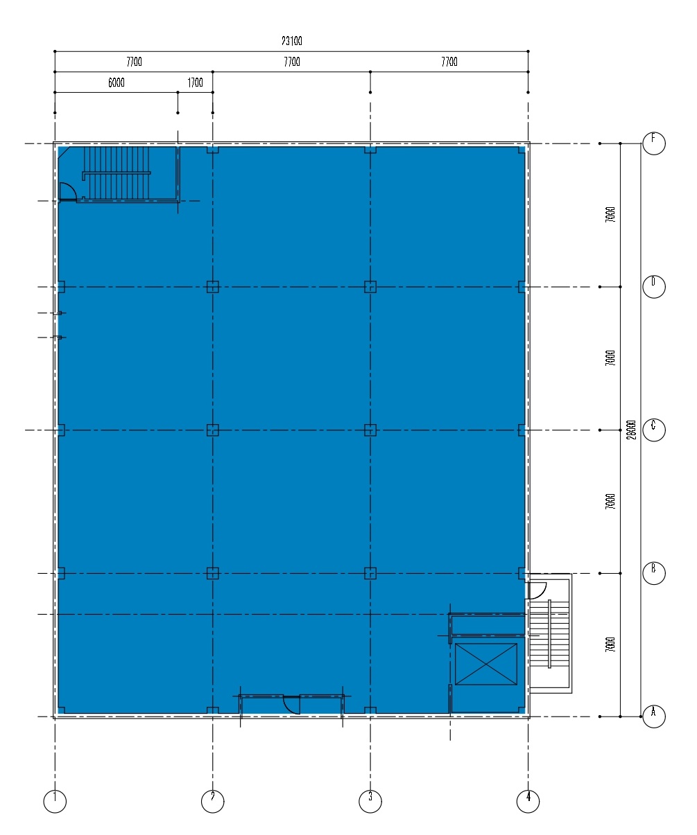 福岡第4倉庫のB棟3階平面図