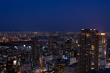 グランフロントオーナーズタワーから望む梅田の夜景